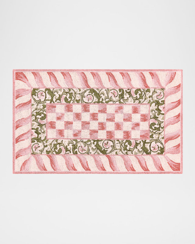 Rosy Check Rug, 3' x 5'